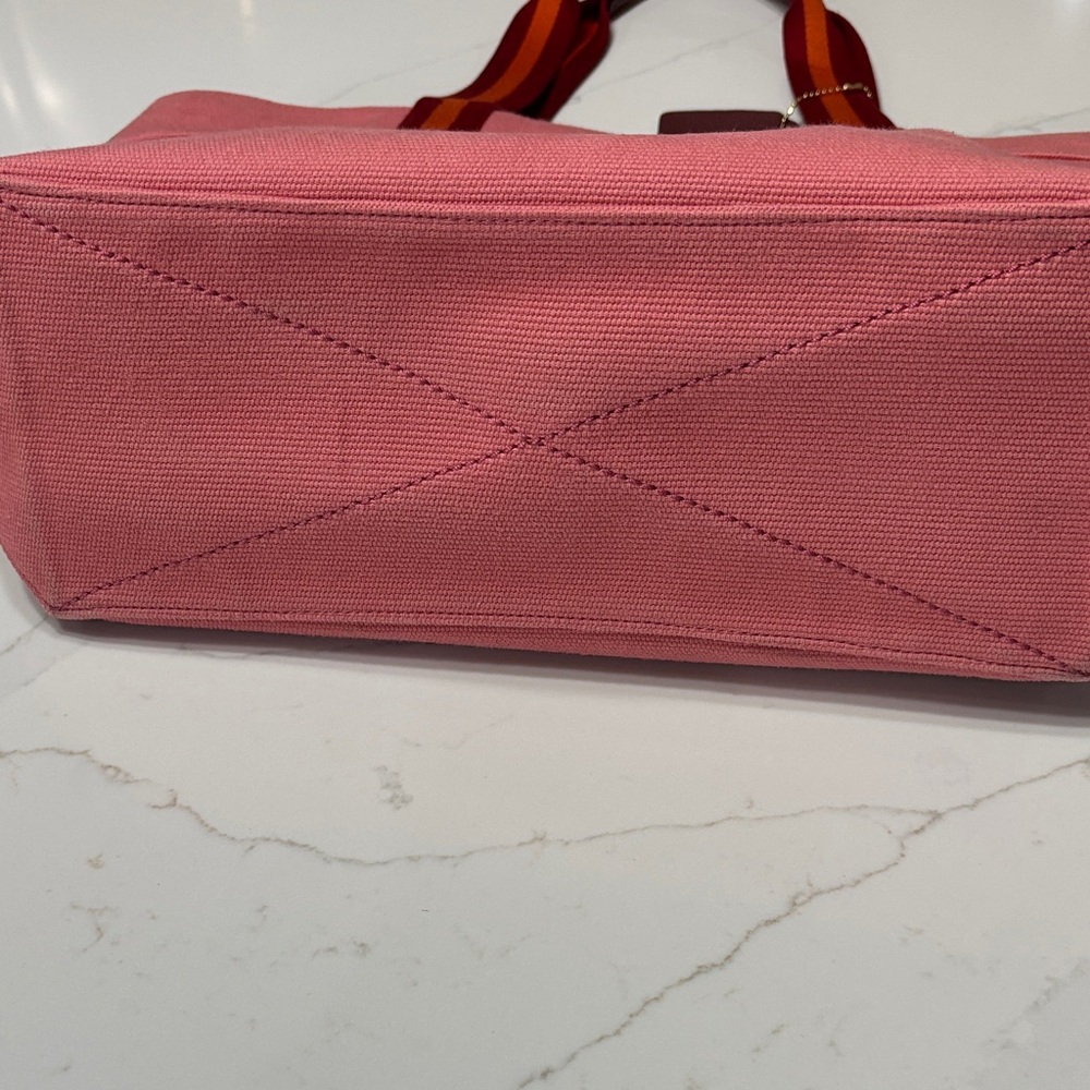 Coach Pink Tote with Red and Orange Straps - Picture 9 of 17